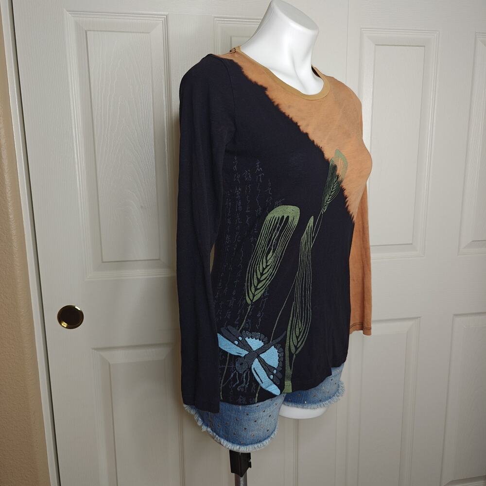 Citron 3.33 split tie-dye color block long sleeve tee sz S - Picture 6 of 10